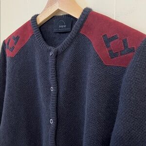 Bogner Black and Red Cardigan Sweater
